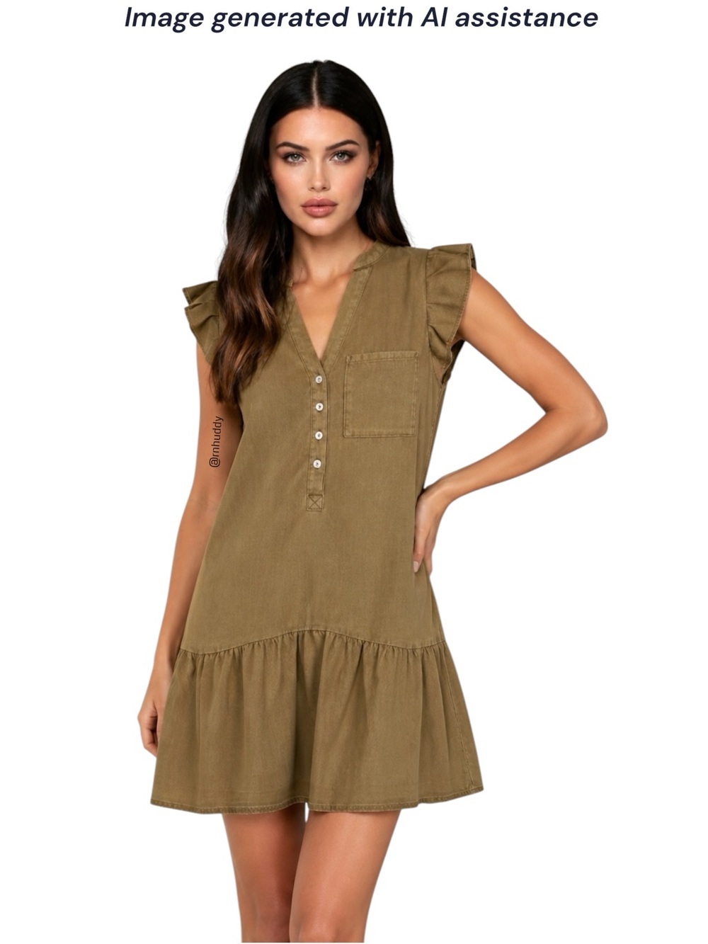 Pilcro Anthropologie S moss green raw hem flounce cotton dress 
$148 retail